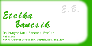 etelka bancsik business card